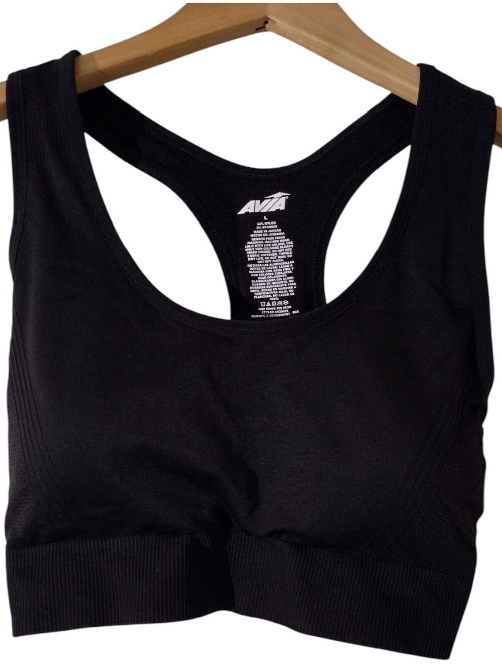 Avia Black Racerback Seamless Sports Bra